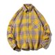 thumbnail image 4 of Blusa y camisa de manga larga con cuello vuelto para hombre, blusa informal de moda con estampado a cuadros y bolsillos, camisa de manga larga, blusa a cuadros para hombre, 4 of 7