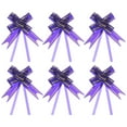 thumbnail image 1 of Unique Bargains 8 Inch Pull Bows Ribbon Gift Wrapping String Gold Thread Style Decorative Bow Tie Purple 100 Pack, 1 of 5