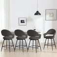 thumbnail image 3 of ANMINY Swivel Bar Stools PU Leather Upholstered Modern Bar Chairs, Set of 2, 26" Counter Height Bar Stools with Hollow Back Island Stools for Home Bar Kitchen Pub, 3 of 11
