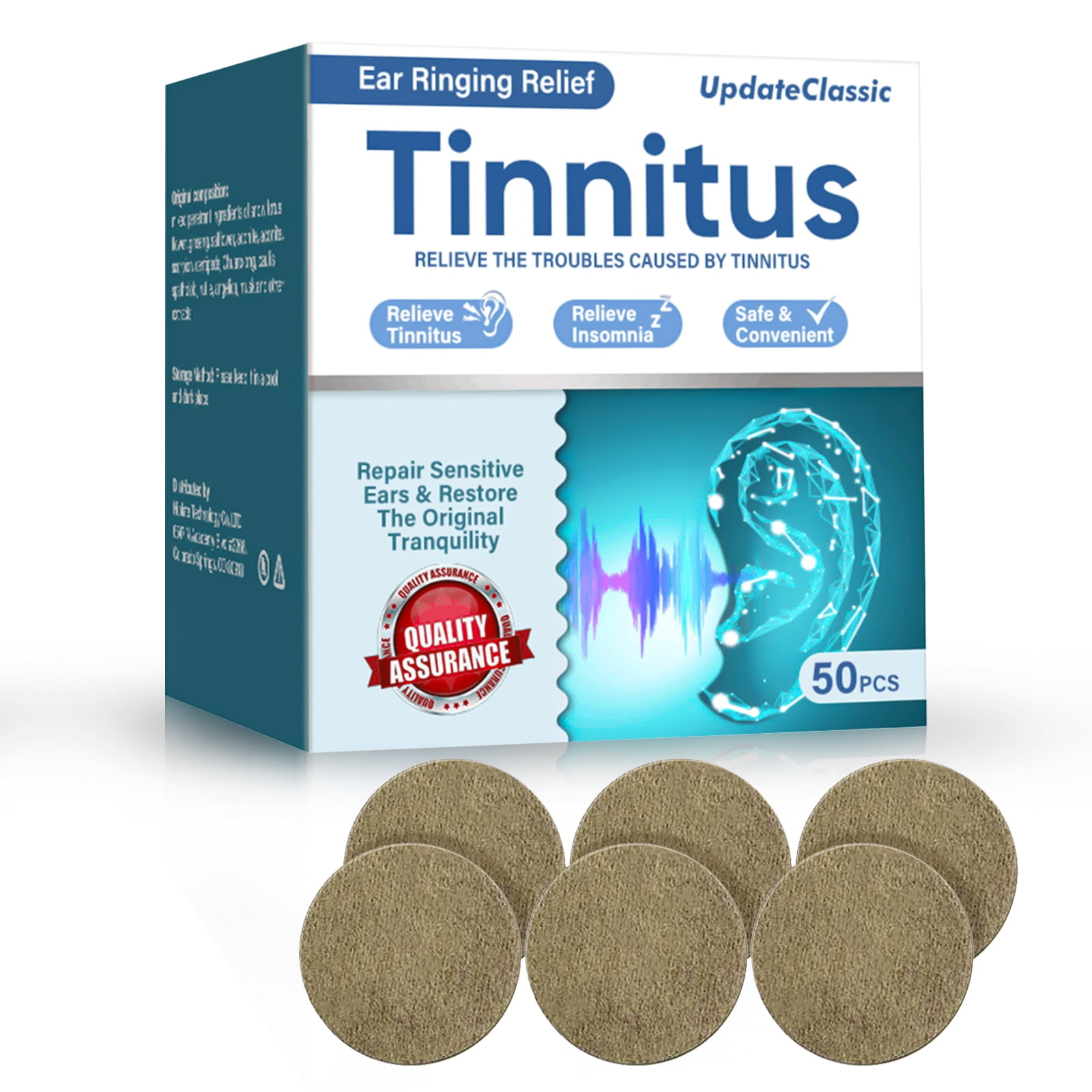 Tinnitus Relief for Ringing Ears, Natural Herbal Tinnitus Relief Treatment Patches Relieves