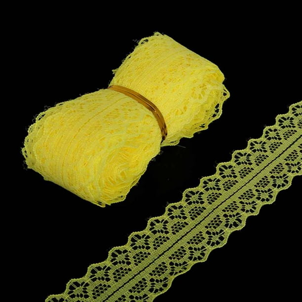 Naiovety 5 yardas 28mm estilo Vintage encaje guipur ajuste ganchillo artesanía boda costura cinta Tela de costura y artesanía amarillo