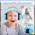 thumbnail image 3 of Auriculares de protección auditiva para bebés de 3 a 24 meses, orejeras de reducción de ruido para niños pequeños con una bolsa de tela (azul), 3 of 5