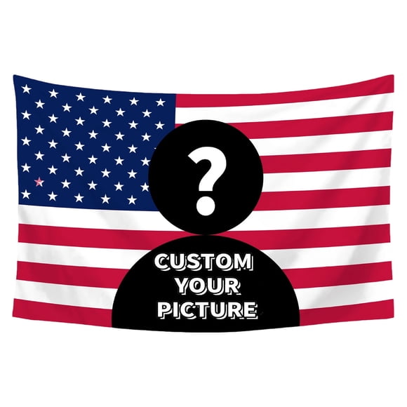 TIELUTT Custom 60x90cmPersonalized Customizable with Photo Text Funny Poster for Flagging Tape 1/2 Flag for Room Wall Flag Pole Heavy Duty Small Garden Flags for outside Satin Table Runners 108 Inche