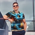 thumbnail image 4 of Balery Adorable Blue Baby Dragon Camisa Polo de Hombre con Estampado, de Manga Corta y Tejido Medio, Camisa Tipo Golf Polo-Medium, 4 of 6
