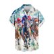 thumbnail image 5 of Blusa y camisa de manga corta con cuello vuelto para hombre, blusa informal de moda con cuello vuelto, blusa estampada de manga corta con botones, blusa de poliéster para hombre, 5 of 6