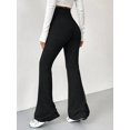 thumbnail image 2 of Women Drawstring High Waist Flare Leg Pants Slim Fit Casual Daily Trousers, 2 of 6