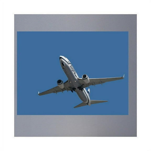 Wallhogs Chibi Alaska Air 737 Flyover Glossy Wall Mural