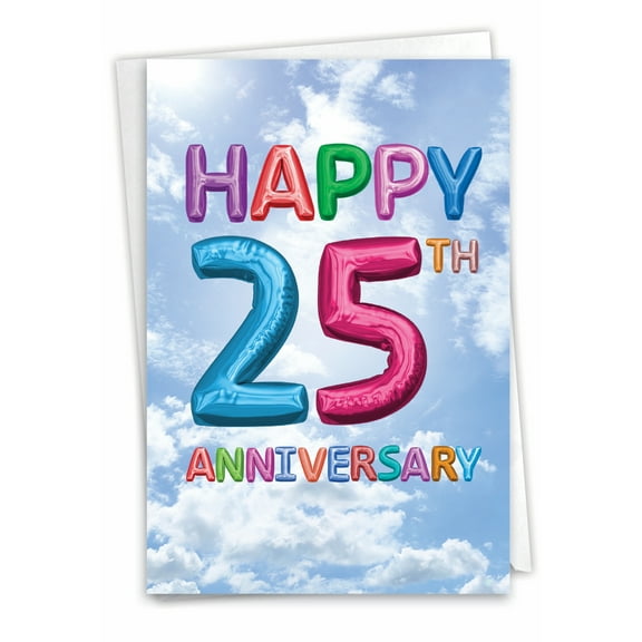 1 Funny 25th Anniversary Card with Envelope - Messages Milestones 25 C9431MAG