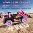 thumbnail image 2 of Wisairt 24V Ride On Dump Truck for Kids, 2 Seater 4WD Electric Truck, 4×200W Motors, Power Car Wheel with Remote Control, Automatic Dump Bed, Shovel, Music, Pink, 2 of 10