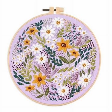 Embroidery Kit for Beginners and Embroidery Enthusiasts Includes Floral Landscape with Thread Needles,D