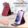 thumbnail image 2 of Zipper Wallet Case for Samsung Galaxy S22 5G, PU Leather [Card Holder Slot Handbag] with Adjustable Kickstand Flip Phone Cover for Samsung Galaxy S22 5G SDLL Red, 2 of 14