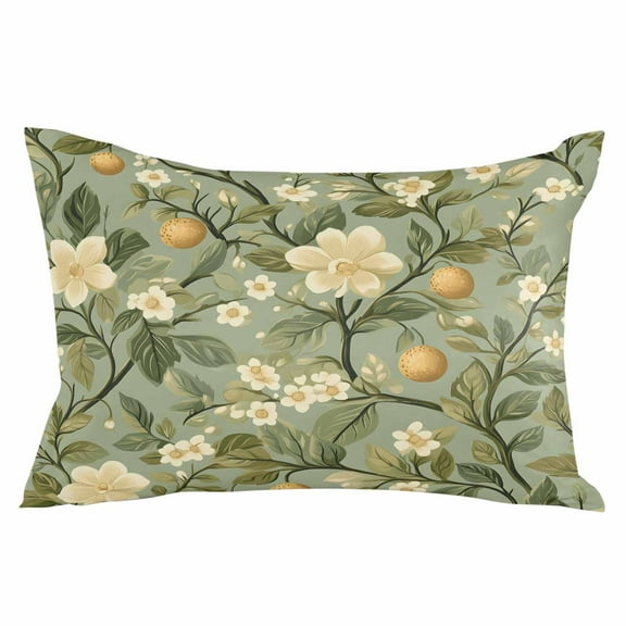 Green Botanical Throw Pillow Cover 24 x 36 Inch Decorative Pillow Cover Rustic Spring Summer Botanical Lumbar Pillowcase Seasonal Rectangle Cushion Case for Couch Sofa Bed Living Room