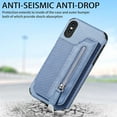 thumbnail image 7 of Phone Case for iPhone Xs Max Wallet Cover with Tempered Glass Screen Protector and Zipper Credit Card Holder Stand Leather Cell i X XR Xsmax 10x SX Xmax 10xs 10s 10 Plus Xmaxs Women Men Blue, 7 of 7