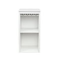 thumbnail image 4 of GZXS Freestanding Modular Wine Cabinet with Glass Holder and Open Storage Shelf, Multi-Purpose Storage Organizer for Home Bar, Kitchen, or Dining Room, 17.8"L x 15.95"W x 35.43"H, White, 4 of 7