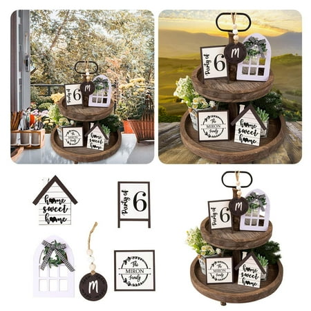 

Bathtub Decorations Tray 1 Set Of Farmhouse Tiered Tray Family Tiered With Wooden Beads Signs Farmhouse Tray Sets For Kitchen Home Table Mini Holiday Party Supplies