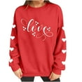 thumbnail image 6 of Itsame Long Sleeve T-Shirts Women's Valentine's Sweatshirt Loose Crew Neck Tops Red Size XL, 6 of 9
