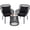Black, variant on LOGYAT 3 Piece Rattan Bistro, Outdoor Parlor Set, Rattan Furniture Set with Glass Tabletop for Balcony, Backyard, Porch, Black