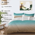 thumbnail image 3 of 3 Piece Teal Brown Ombre Duvet Cover Set Full Size,Microfiber Comforter/Quilt Cover with Corner Ties and 2 Pillowcases,Turquoise Gradient Modern Abstract Art All Season Bedding with Zipper Closure, 3 of 8