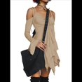 thumbnail image 2 of Disfraz de Halloween para Mujer, Vestido Midi Fluido con Pañuelo y Hombros Descubiertos, Estilo Hada Mariposa para Fiesta de Cosplay. Albaricoque XXL, 2 of 9