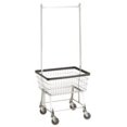 thumbnail image 1 of R&B Wire 96B58 Light-Duty Wire Frame Metal Laundry Cart with Double Pole Rack - Chrome, 1 of 3