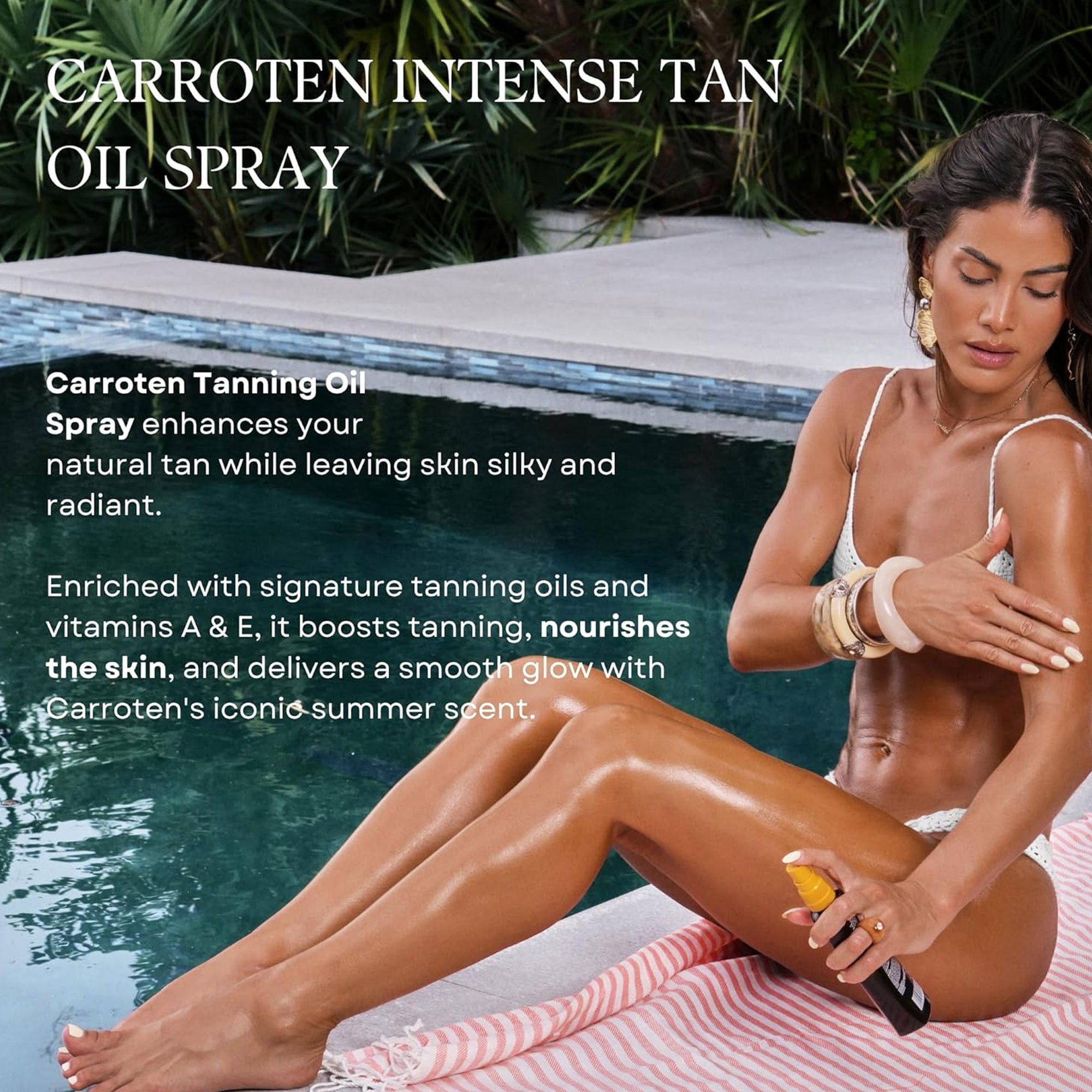 Carroten Intensive Tanning Oil Spray | Browning Tan Accelerator | Vitamin E and Carrot & Coconut Oils | Water-Resistant, Silky Hydration | Coconut Fragrance | Made in Greece | 6.7 oz
