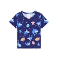thumbnail image 5 of QEFJNO 3-12Y Kid Boys Shark Pajamas Little Big Boys Sleepwear Short Sleeves and Pants 2 Pieces Summer Pjs Set, 5 of 15