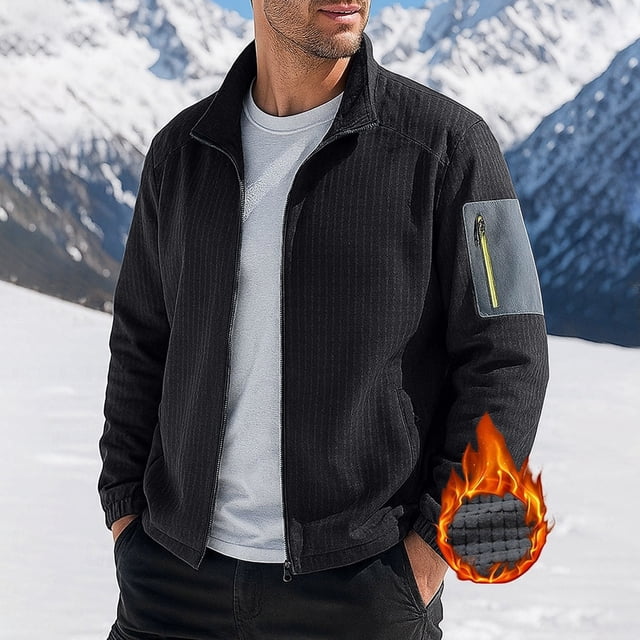 Veste d'Aventure Robuste pour Hommes avec Manches Longues et Grande Poche de Rangement pour Activités Hivernales, Tenue Décontractée et Confort Quotidien