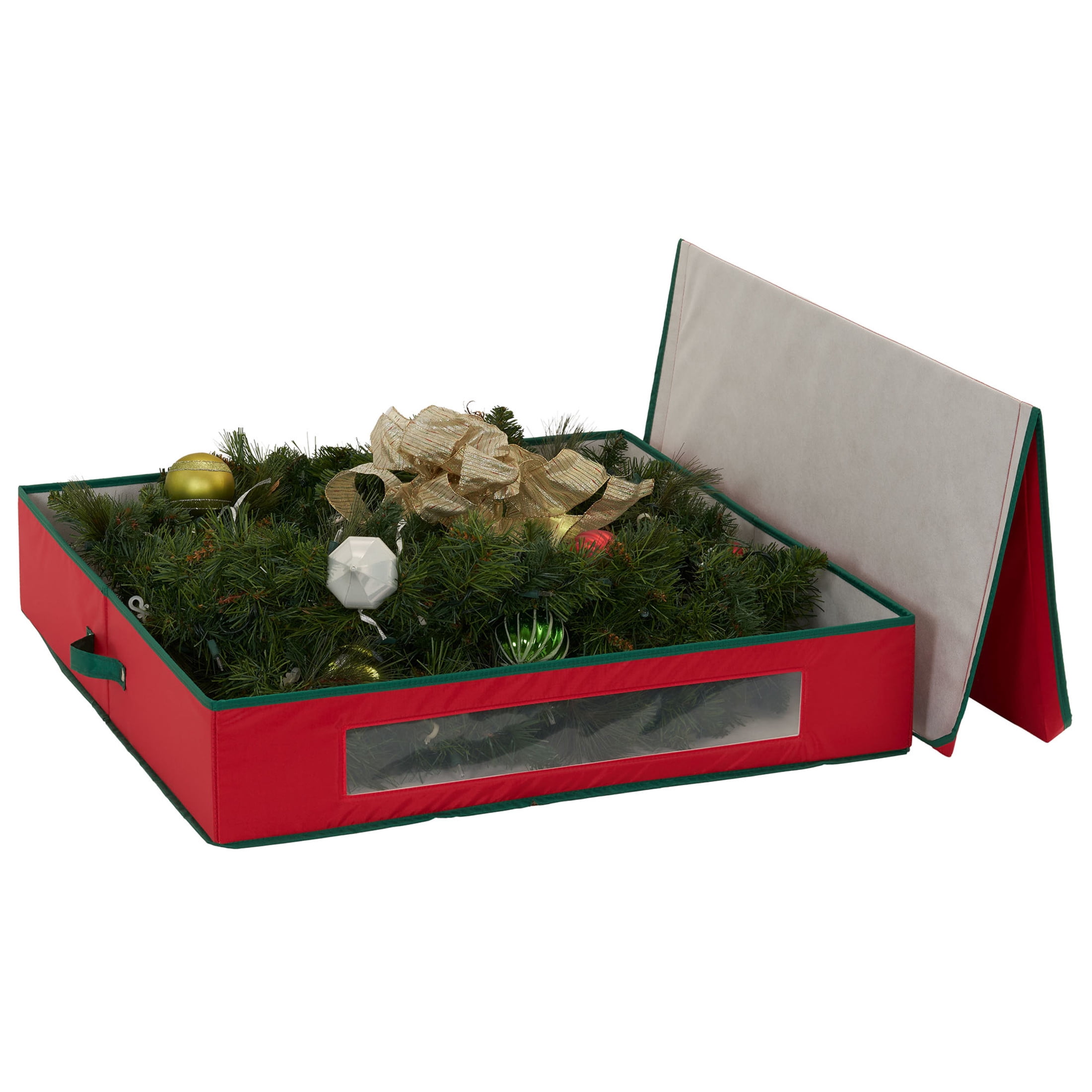 Household Essentials Christmas Wreath Storage Container, 30 Inch Holiday Wreath Storage Box with Handles, Sturdy Sides, Keeps Wreaths Free of Dust and Pests in Storage