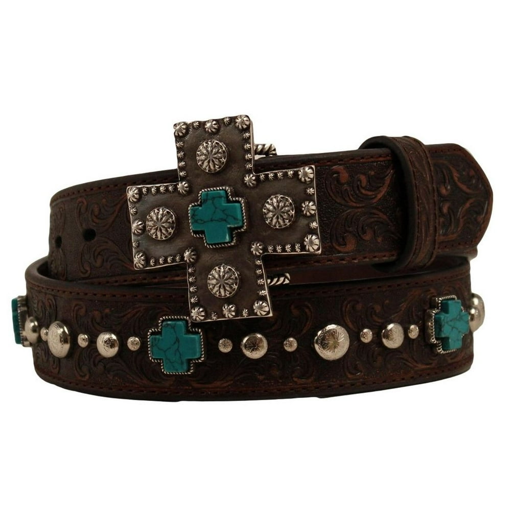 Ariat Ariat Western Womens Belt Leather Cross Studs Brown A1517802