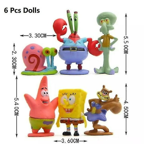 Spongebob Doll Toy Model Scene Modeling Ornaments Anime Cartoon Cute Pvc Figures Toys Dolls Gift For Kids