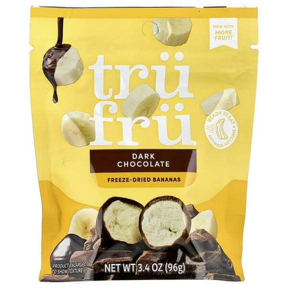 Tru Fru, Freeze-Dried Bananas, Dark Chocolate, 3.4 oz