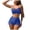 Blue, variant on Women's Ribbed Bikini Sets Scoop Neck Cheeky Swimsuit Textured Two Piece Bathing Suit Womens Swimsuits(Black,M)
