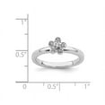 thumbnail image 3 of Sterling Silver Flower Ring with Diamond Accent, 3 of 4