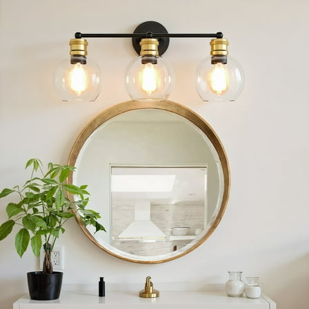 Resenkos Wall Sconce, LED Wall Light,Modern 3-light Bubbled Glass Vanity Light