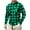 CA01_Green, variant on Dwellite Mens Plaid Shirts Fashion Collared Shirt Fit Casual Long Sleeve Button Down Shirts with Pockets White S