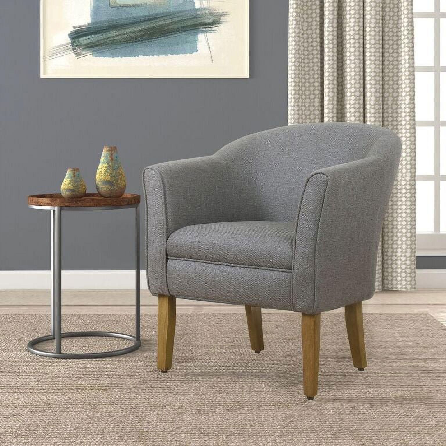 HomePop Modern Barrel Accent Chair, Gray - Walmart.com