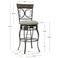 thumbnail image 3 of Powell Big & Tall 30" Indoor Metal Ornate Swivel Bar Stool, Graywash/Light Gray, 3 of 13