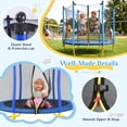 thumbnail image 4 of LuckyNote 5.5 FT Kids Trampoline with Safety Net, Indoor Outdoor Toddler Trampoline with Enclosure, U-Shaped Stable Legs, Foam Padded Poles, 4 of 10