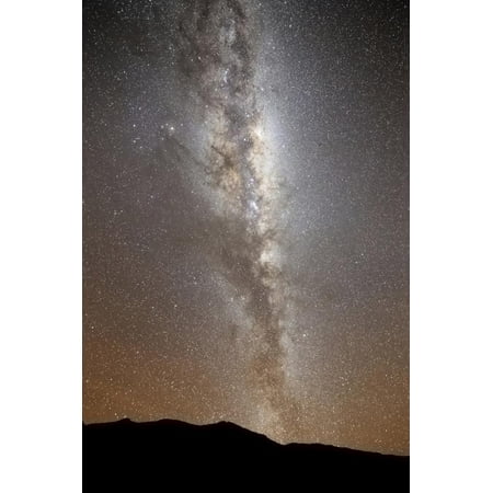 The Milky Way in Vertical Position Rising from the Horizon Print Wall