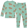 thumbnail image 2 of Relaxed Capybara Pattern Cotton Pajamas 2 Piece Set Sleepwear Soft and Comfortable Homewear Nightwear, 2 of 7