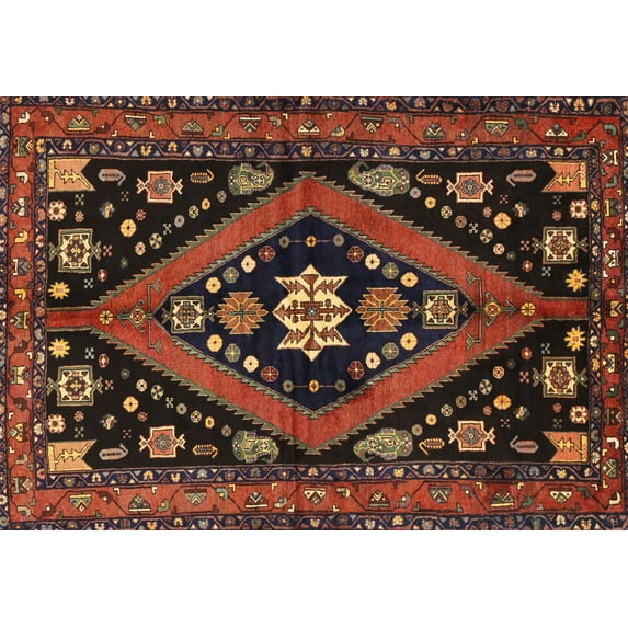 Ahgly Company Indoor Rectangle Traditional Sienna Brown Persian Area Rugs, 4' x 6'