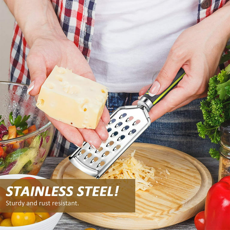 Arkham Rotary Cheese Grater with Handle - Food Shredder with 3  Well-designed Blades & Strong Suction Base, Round Mandoline Slicer &  Vegetable Grater for Kitchen, 1 Bonus Blade Storage Box, Yellow 