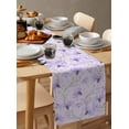 thumbnail image 6 of Purple Flowers Table Runner 72 Inches, Botanical Florals Plants Country Aesthetic Bed Runner Dresser Scarves Tabletop for Indoor Outdoor Parties/Ceremony/Banquet, 18" x 72", 6 of 8