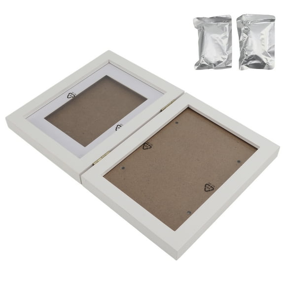 Pet Memorial Picture Frame, Reduce Wear Snap Fixed Paw Print Photo Frame Memorable for Dogs for Cats White Clay