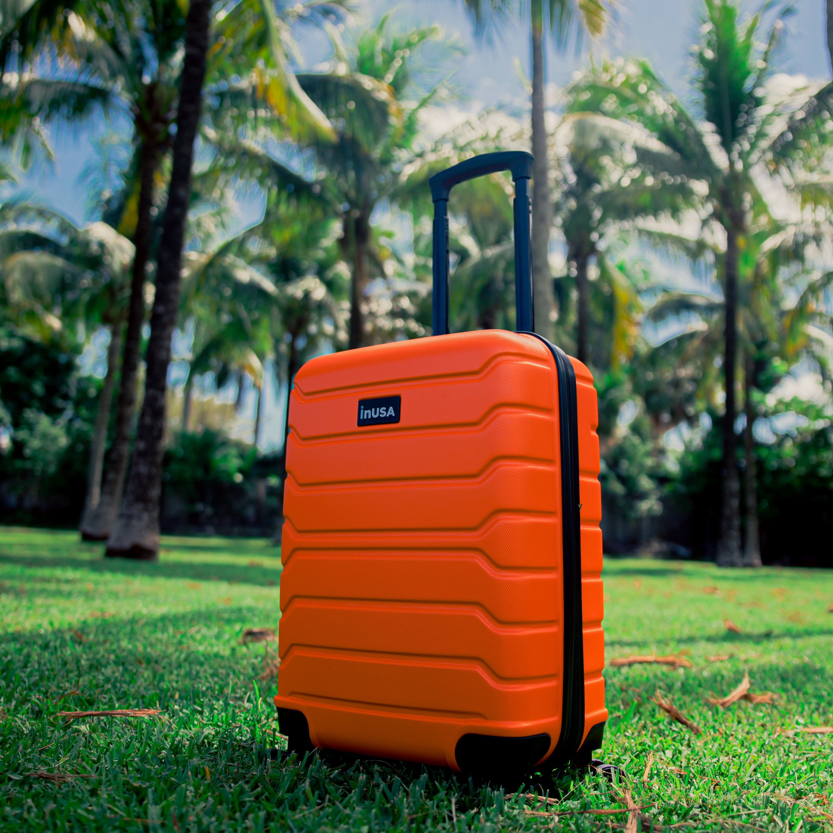 InUSA Trend 20" Hardside Lightweight Luggage with Spinner Wheels, Handle, and Trolley, Orange