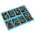 thumbnail image 3 of Metal Brain Teaser Puzzle Set – 8 Piece Chinese Rings Disentanglement Game Iron Ring Logic Challenge for Adults Teens Desk Puzzle Stress Relief, 3 of 7