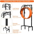 thumbnail image 3 of Garden Hose Holder, Freestanding Heavy Duty Water Hose Holder for Outside, Upgraded Metal Hose Stand with 4 Spikes, Detachable Garden Hose Storage Hose Reel Rack, Black, 3 of 6