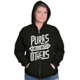 thumbnail image 4 of Crazy Cat Lady Purrs Well With Others Unisex Fleece Graphic Zip Up Hoodie Brisco Brands 2X, 4 of 5
