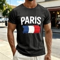 thumbnail image 3 of Paris T Shirts for Men Summer Short Sleeve Crewneck Loose Casual T-Shirts France Paris Graphic Tees Travel Vacation Shirt, 3 of 5