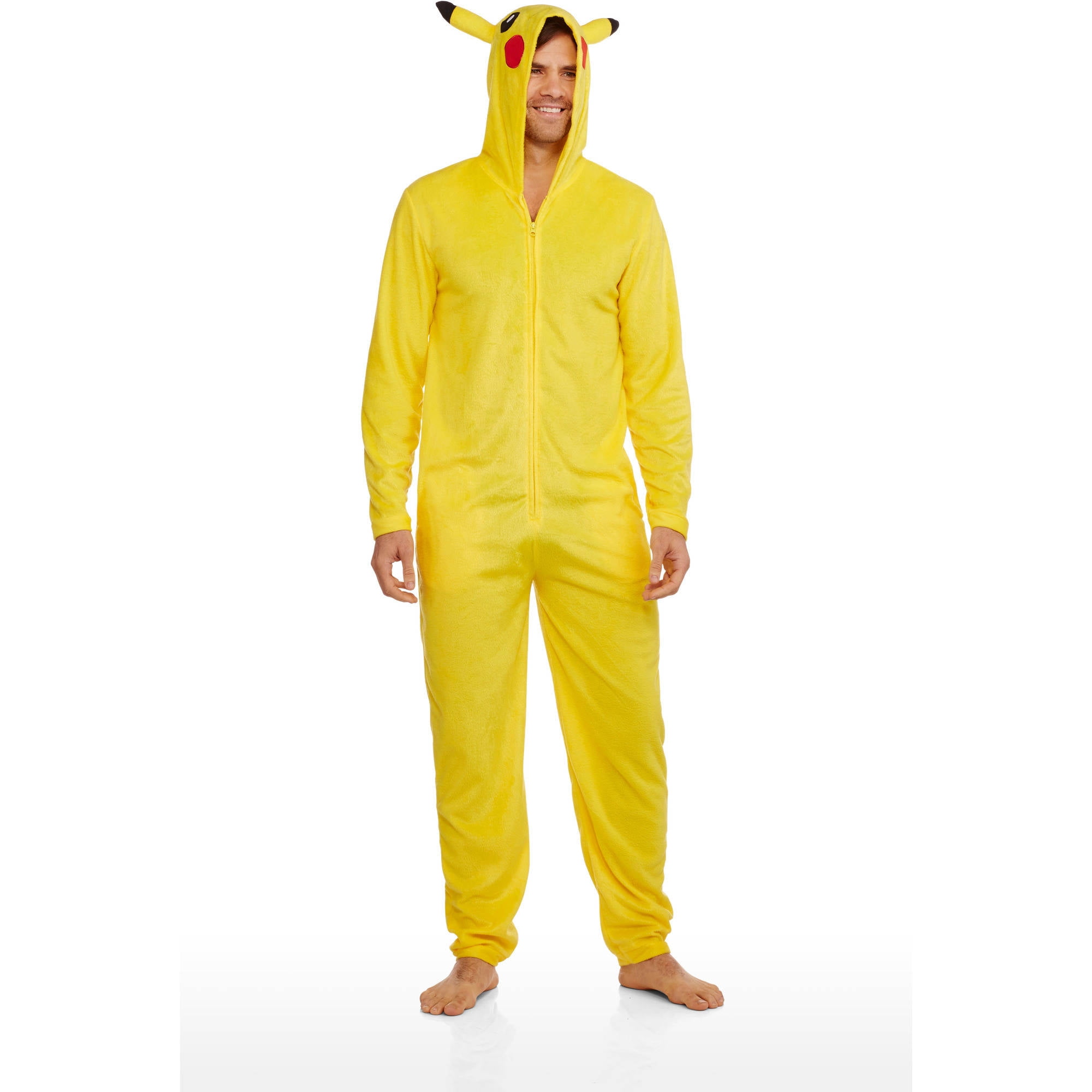 Mens Onesies Halloween Costumes Fleece Adult Onesie Pokemon Pikachu Onesie